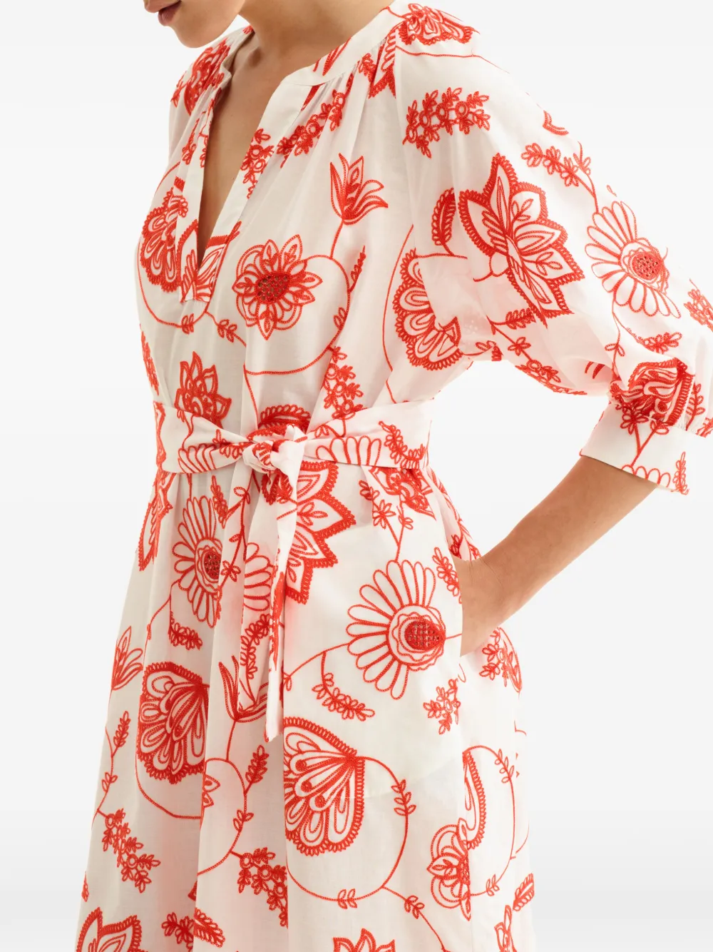 ERES Jurk met bloemenprint Wit