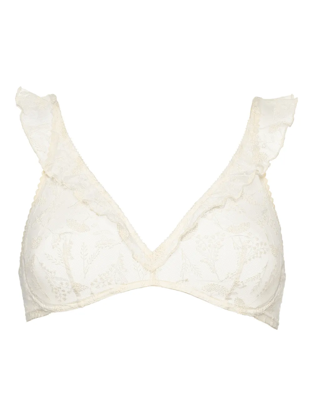 Eres Printanière Underwire Ruffled Bra In White