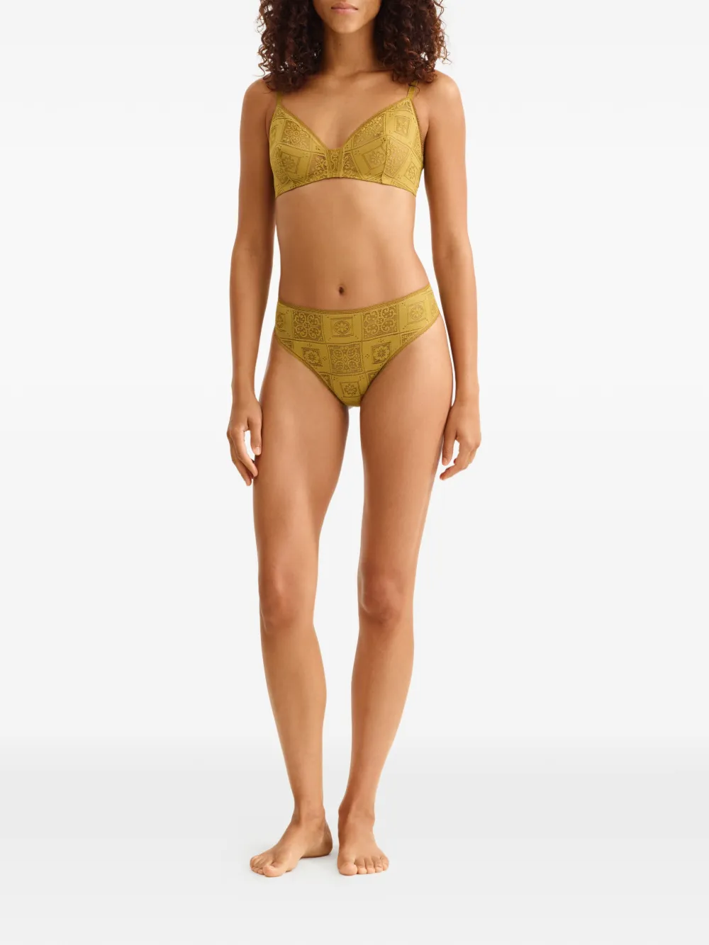  Eres Mosaic Wireless Triangle Bra - Yellow 