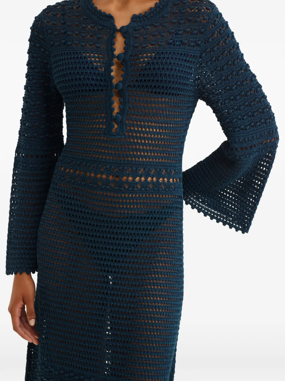 ERES Madone maxi-jurk met klokmouwen Blauw