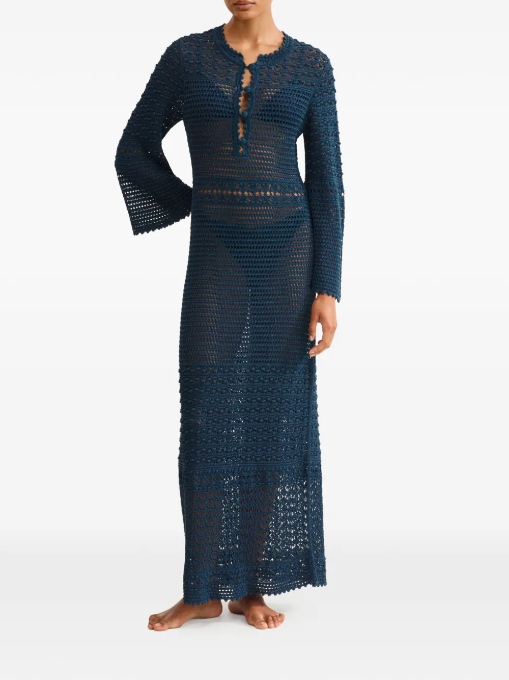  Eres Madone Bell-sleeve Maxi Dress - Blue 