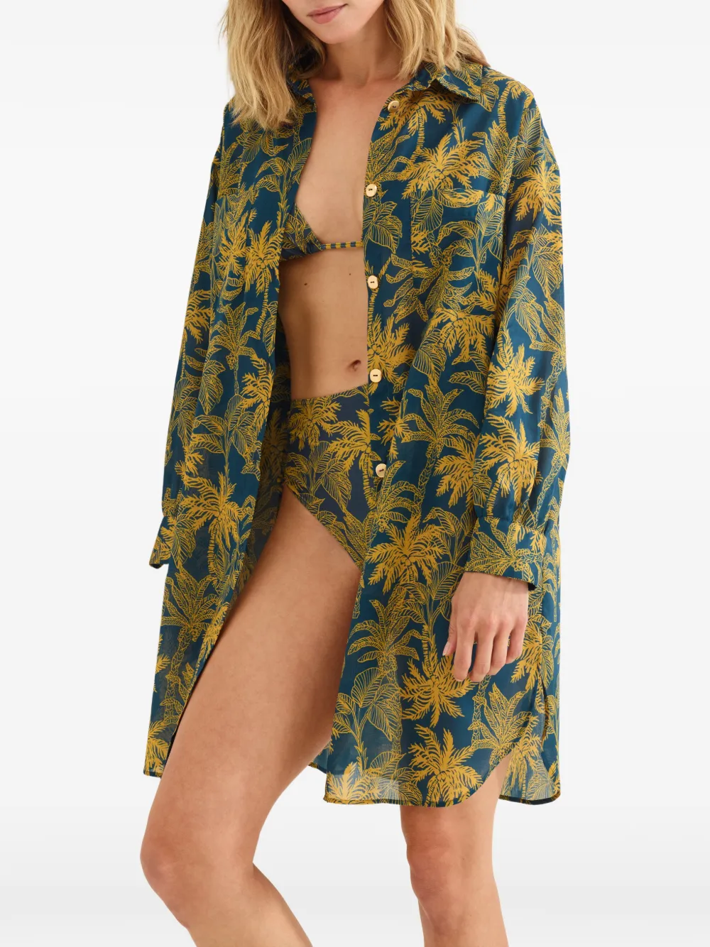 ERES Exotisme blouse met bloemenprint Blauw