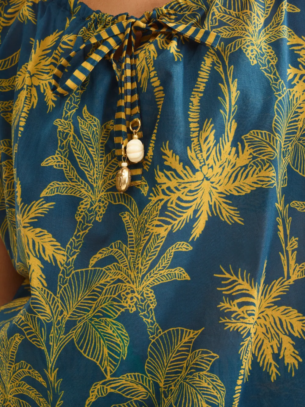 ERES Top met palmboomprint Blauw
