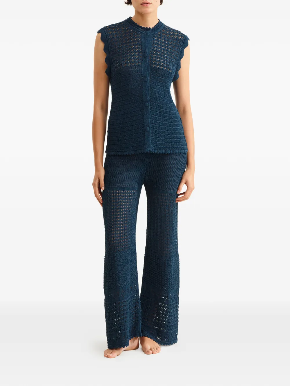 ERES Emblème gehaakte broek Blauw