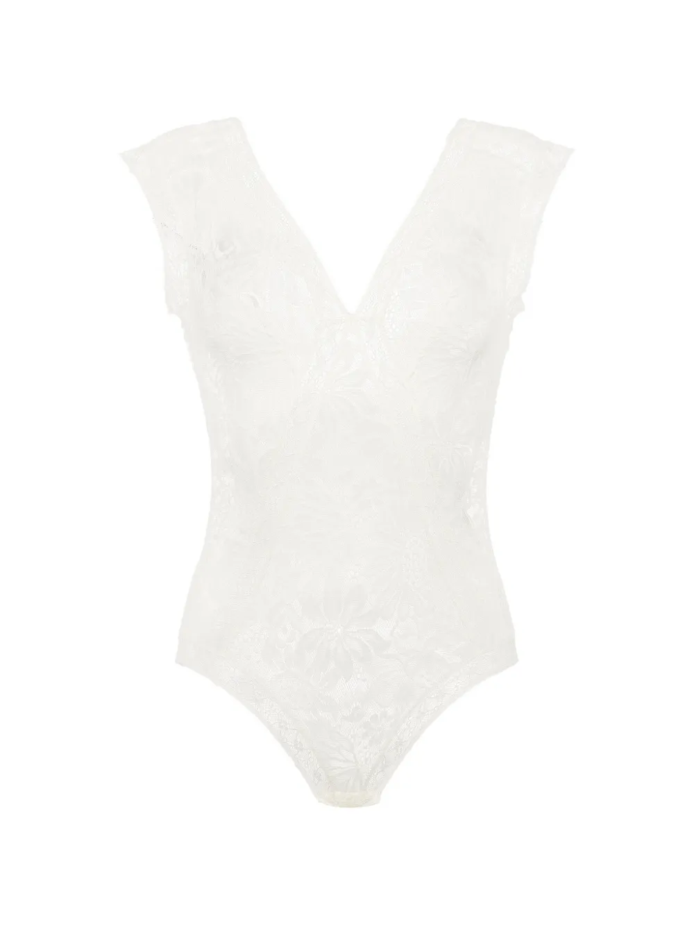 Eres Féérie Floral-lace Bodysuit In Red