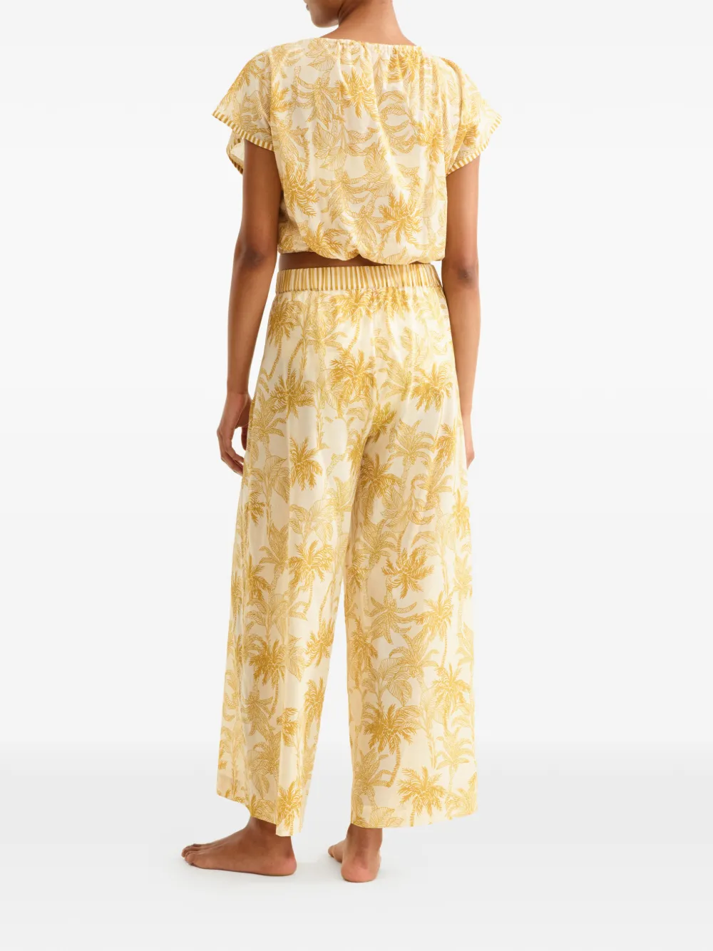 ERES Cropped blouse met krokodillenprint Beige