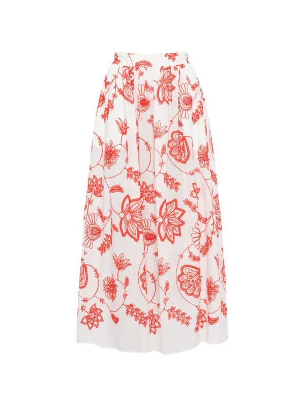Eres Calie Midi Skirt in Red