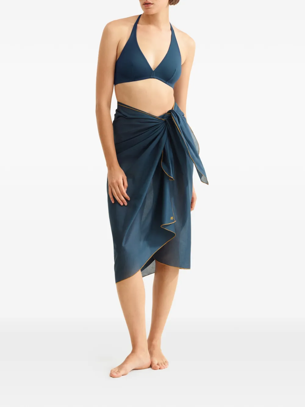 ERES Cabine wikkelrok met gele afwerking Blauw
