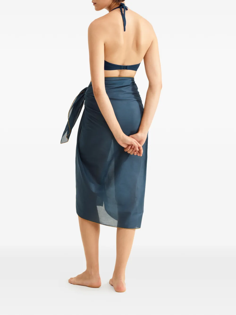 ERES Cabine wikkelrok met gele afwerking Blauw