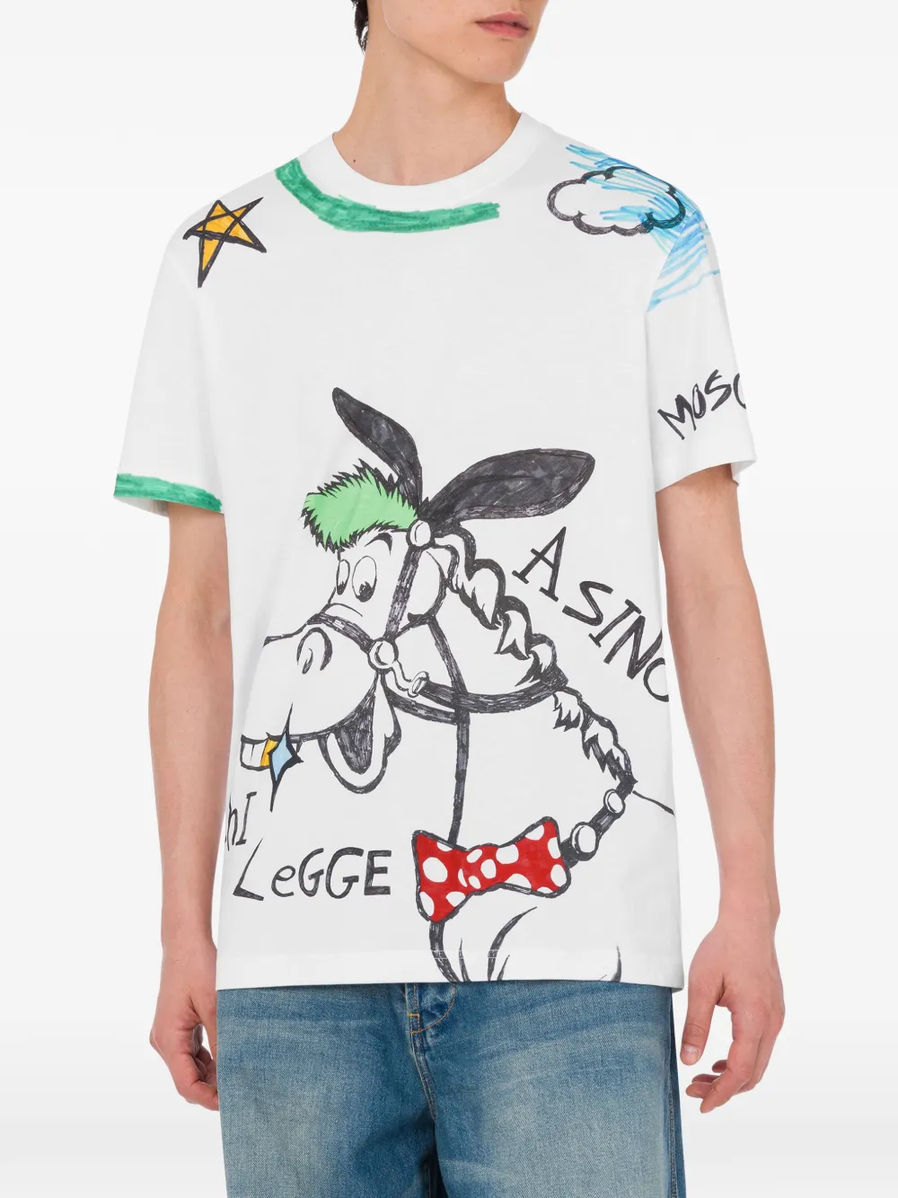 Moschino T-shirt met grafische print Wit