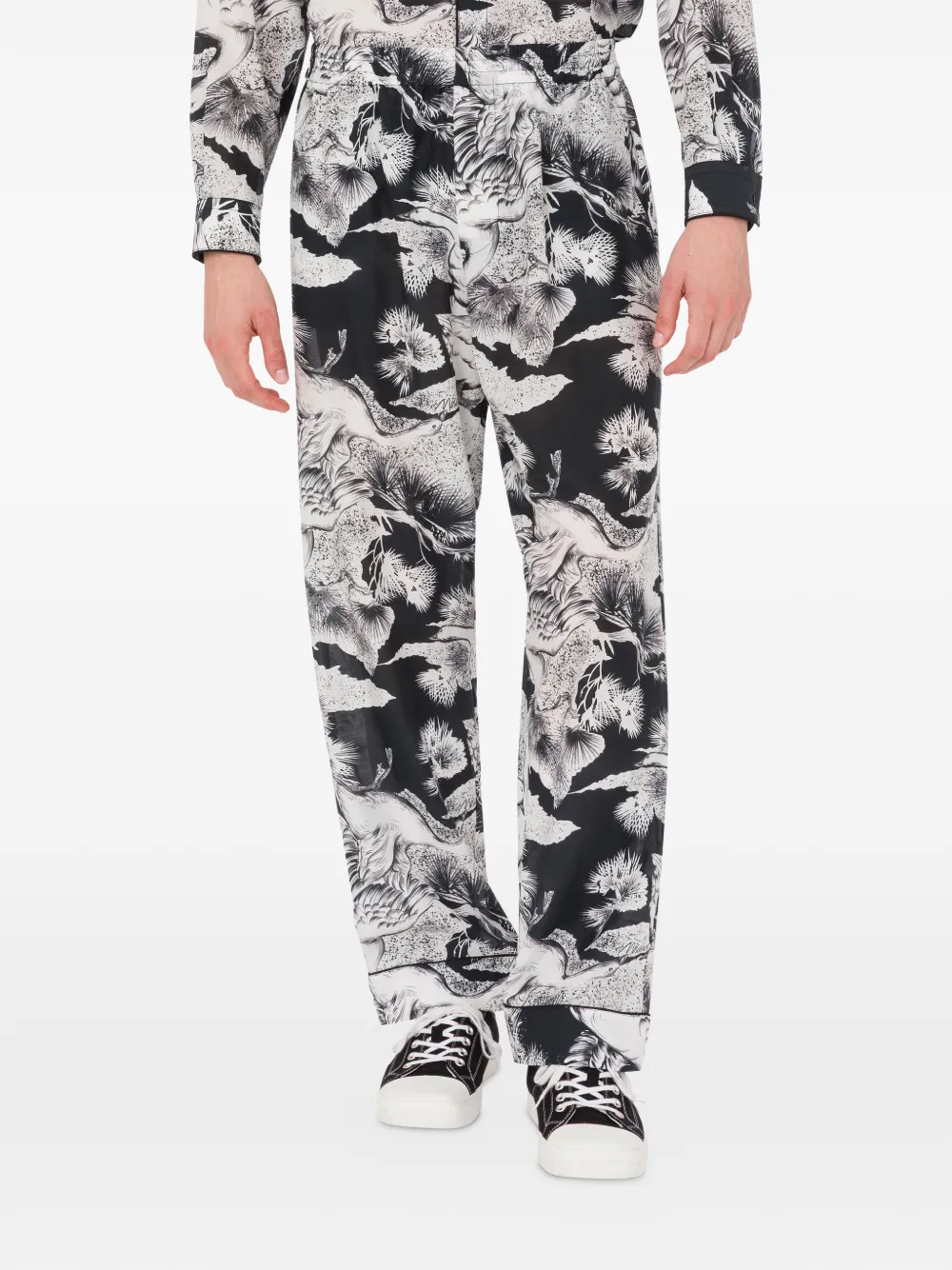 Moschino Broek met bloemenprint Zwart