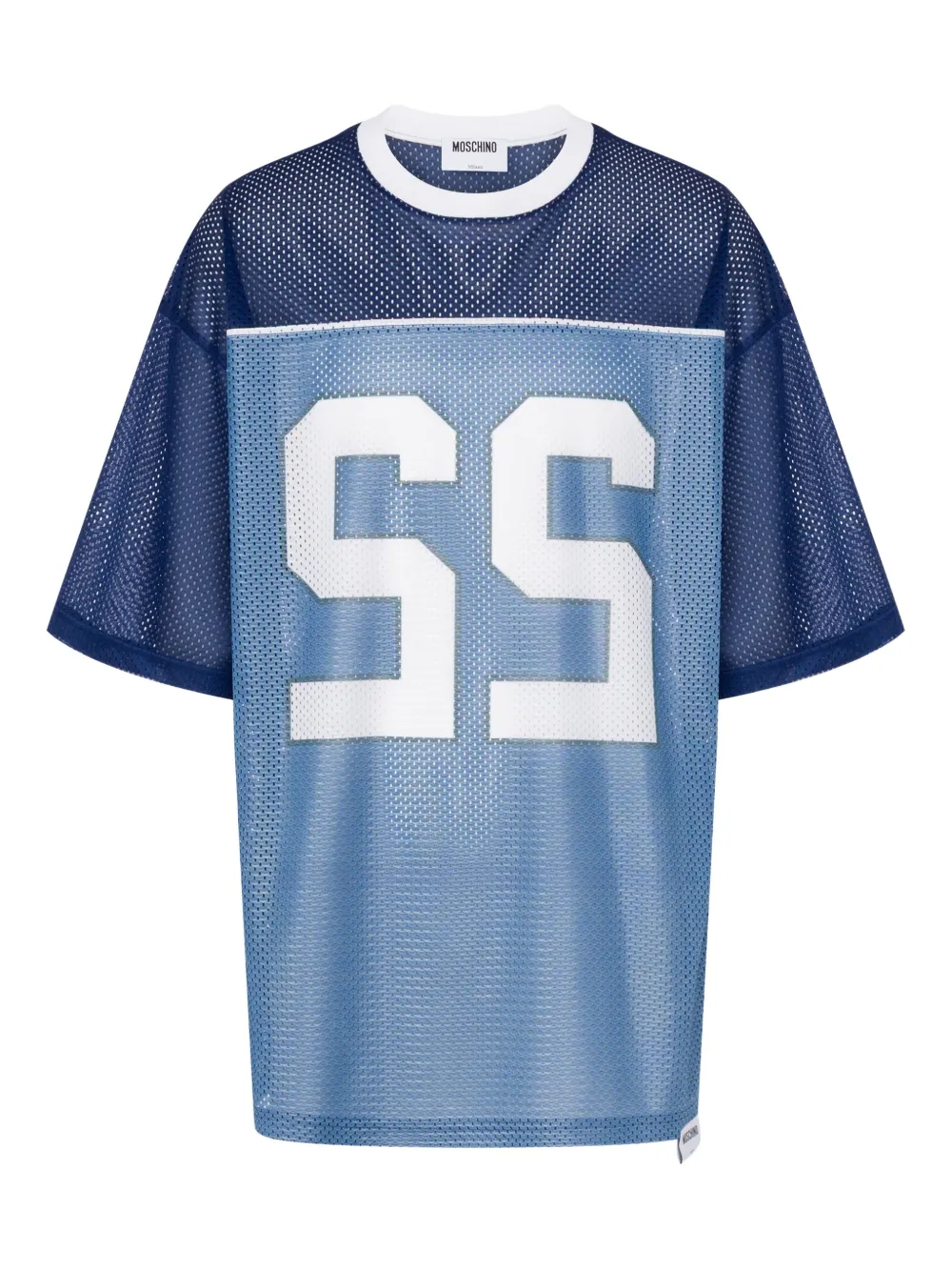 Moschino mesh panelled T-shirt - Blu