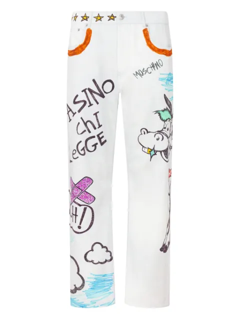 Moschino pantalones con caricatura estampada