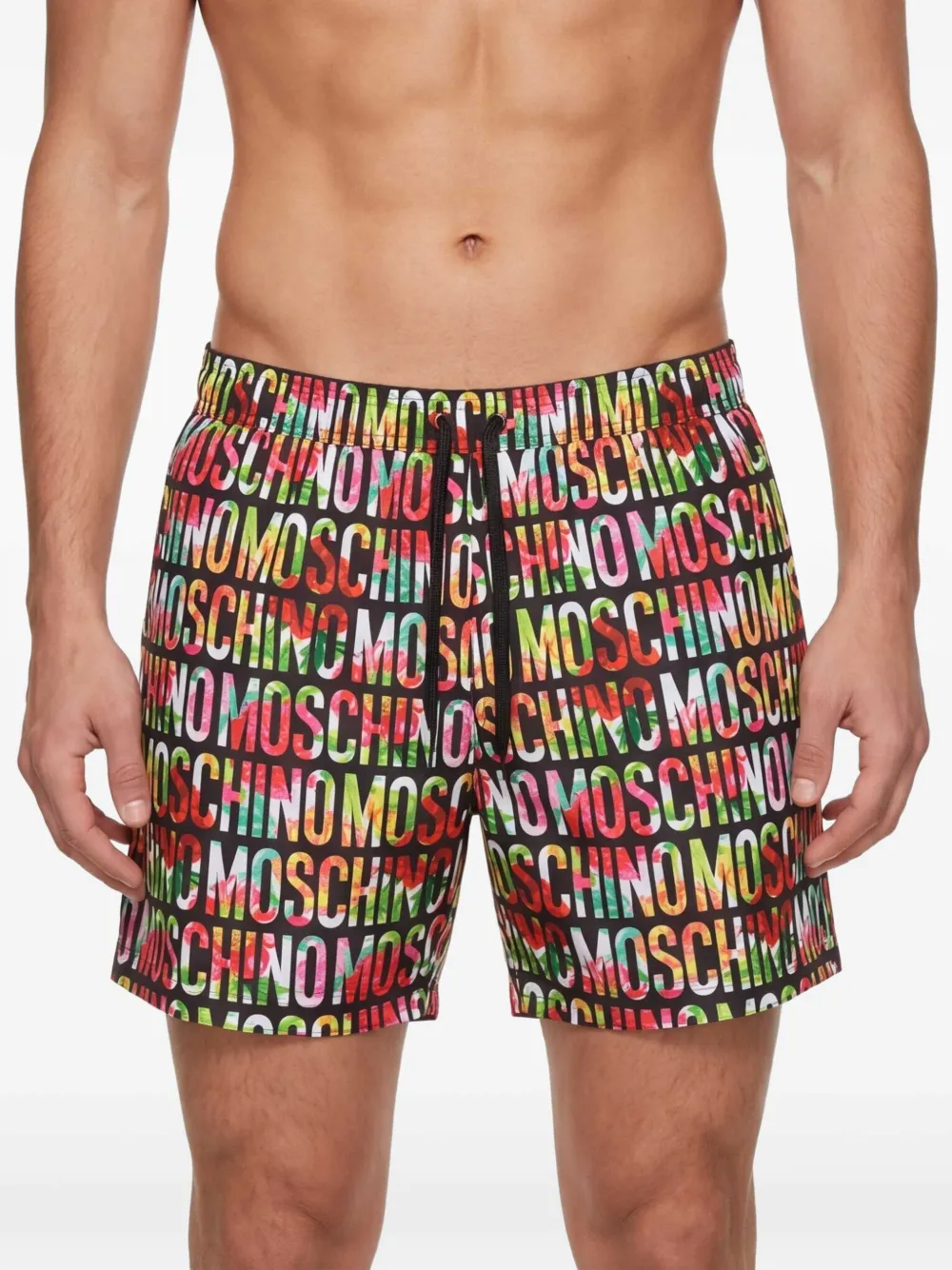 Moschino Nylon zwembroek met print Zwart