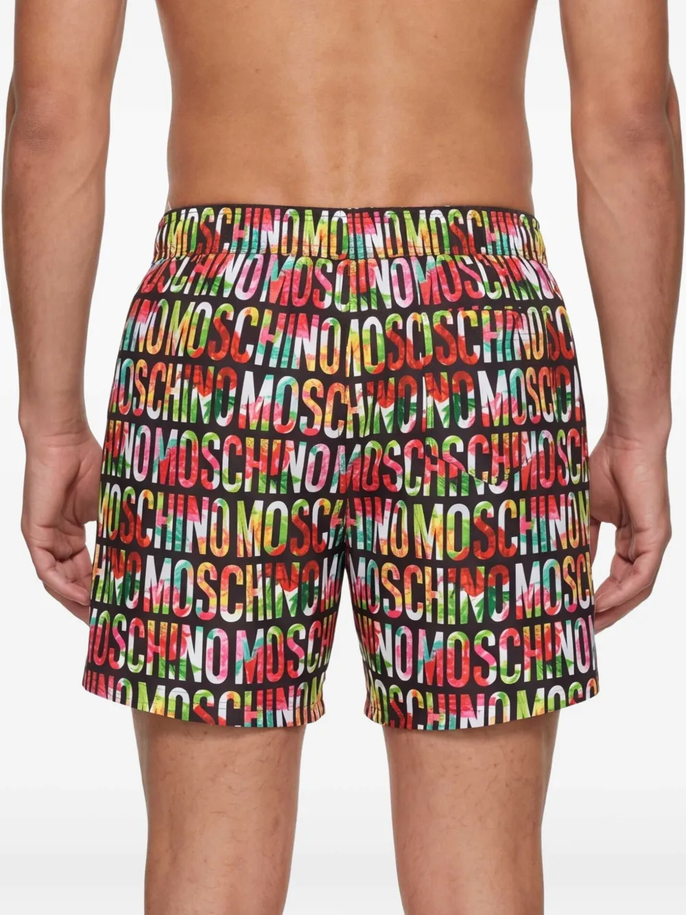 Moschino Nylon zwembroek met print Zwart