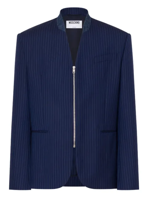 Moschino blazer con rayas diplomáticas estampadas