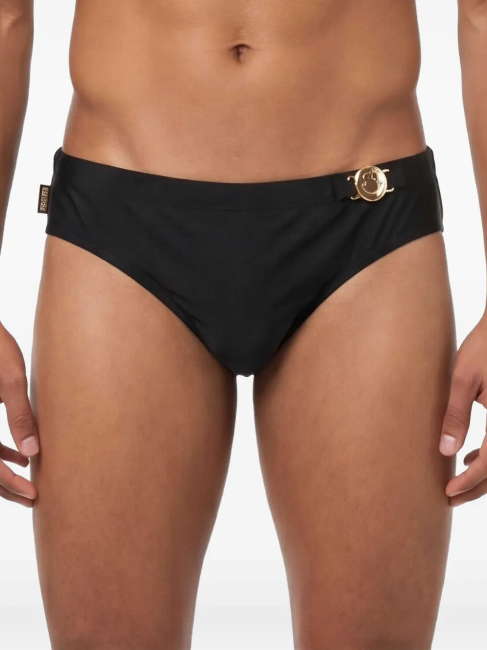 Moschino Zwembroek met smileyplakkaat Zwart
