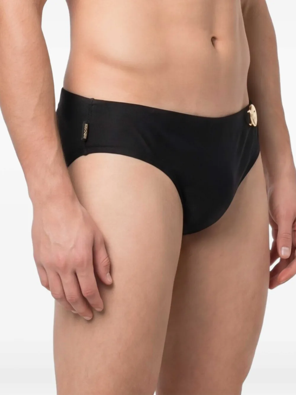 Moschino Zwembroek met smileyplakkaat Zwart