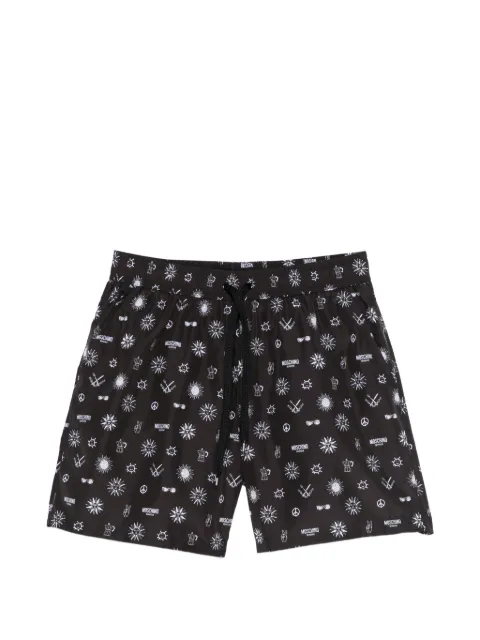 Moschino drawstring print swim shorts