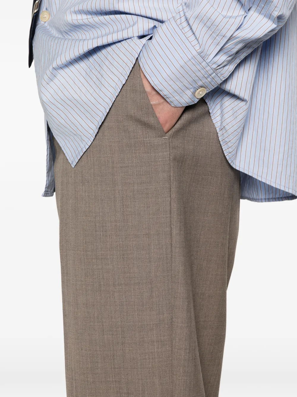 Moschino Wollen broek met textuur Bruin