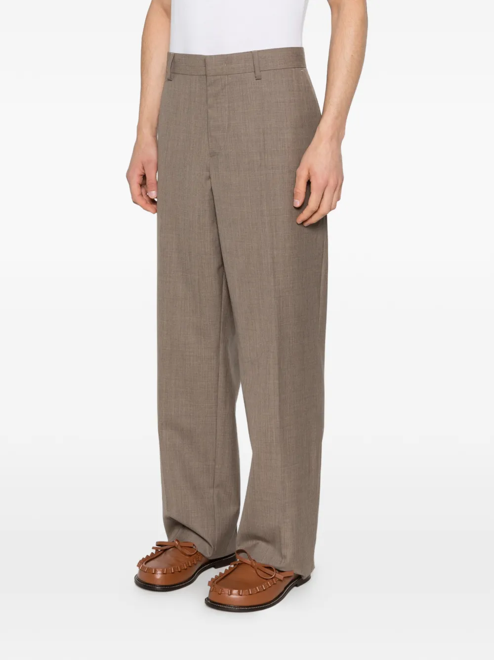 Moschino Wollen broek met textuur Bruin