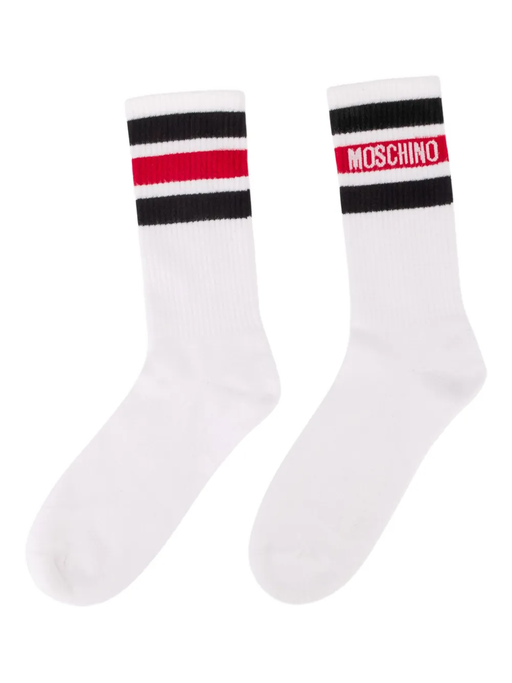 Moschino striped socks - Bianco