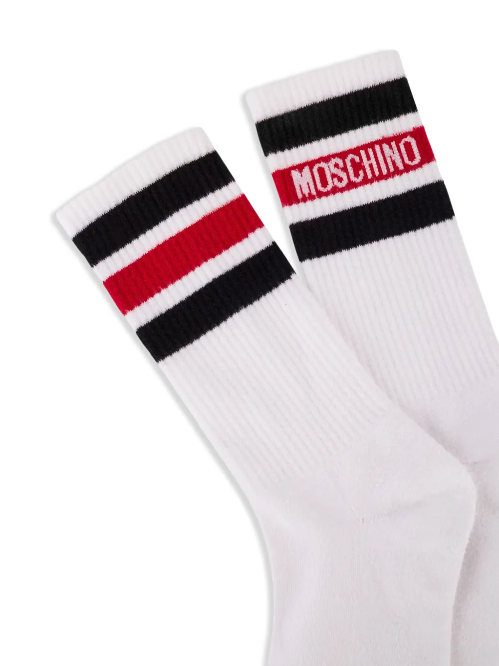  Moschino Striped Socks - White 