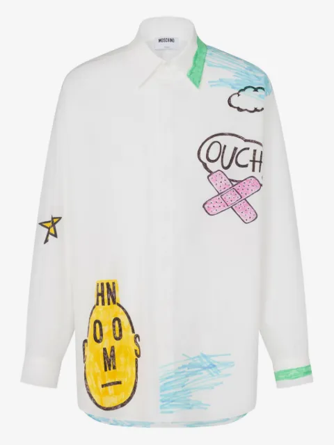 Moschino printed cotton poplin shirt