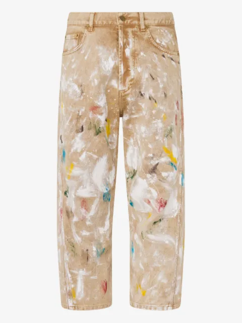 Moschino paint-splatter cotton jeans
