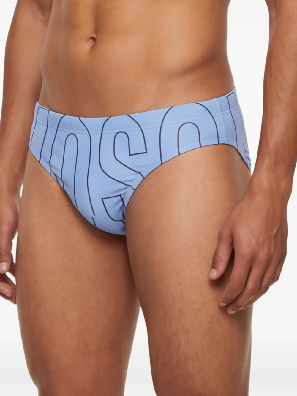 Moschino Zwembroek met logoprint Blauw
