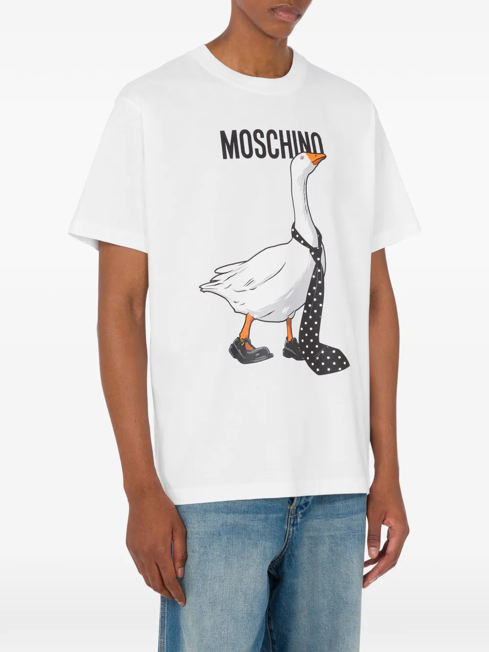 Moschino Goose katoenen T-shirt Wit