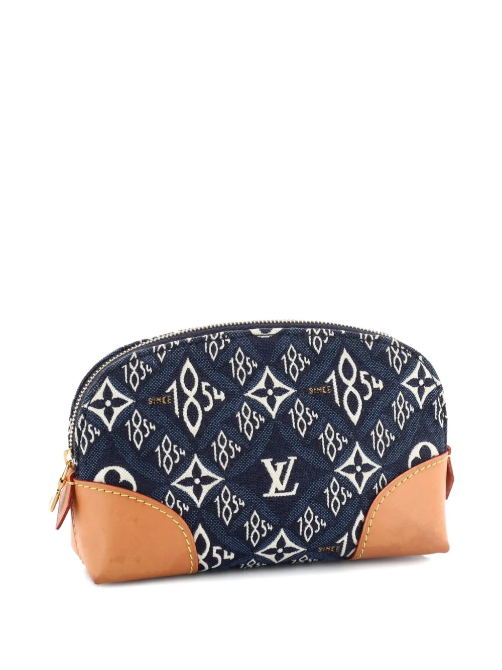 LOUIS VUITTON Pre-owned Cosmetic Limited Edition Since 1854 Monogram Jacquard Pouch In Blue