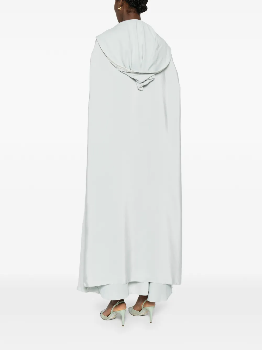  Reem Al Dhaheri Embroidered Hooded Kaftan Set - Grey 