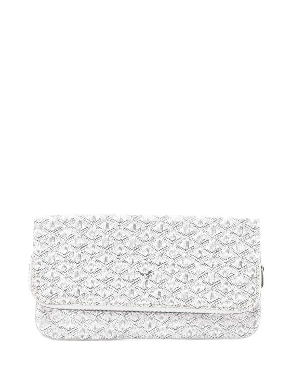 Pre-owned Goyard Saint Marie Coated Canvas Clutch Bag In White