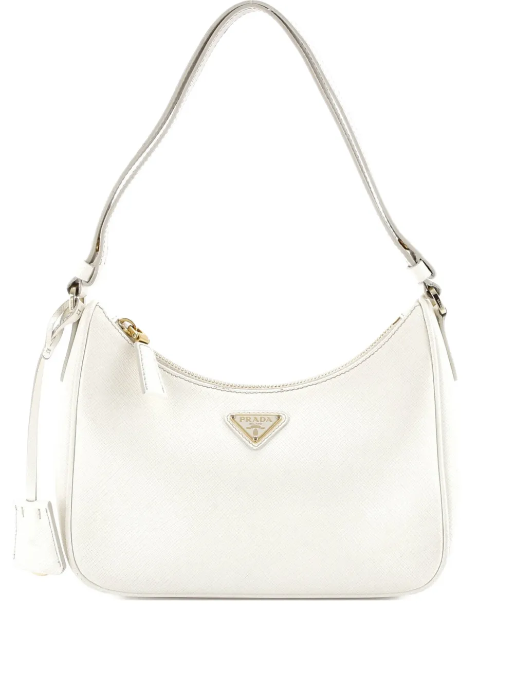 Prada Pre-Owned Re-Edition Hobo Saffiano Leather Mini shoulder bag | White | Image 1
