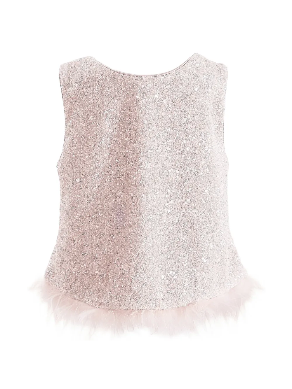 Tulleen Twee rokken met veren afwerking en pailletten Roze