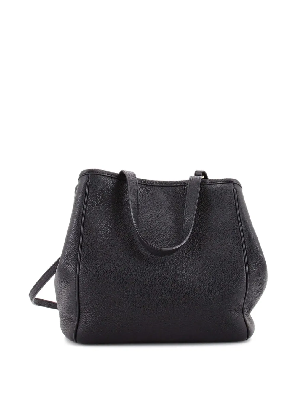 CELINE Pre-owned Folded Cabas Leather Small Tote Bag In Black