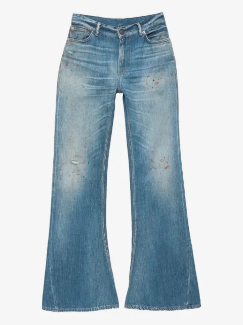 Acne Studios pantalon évasé à patch logo