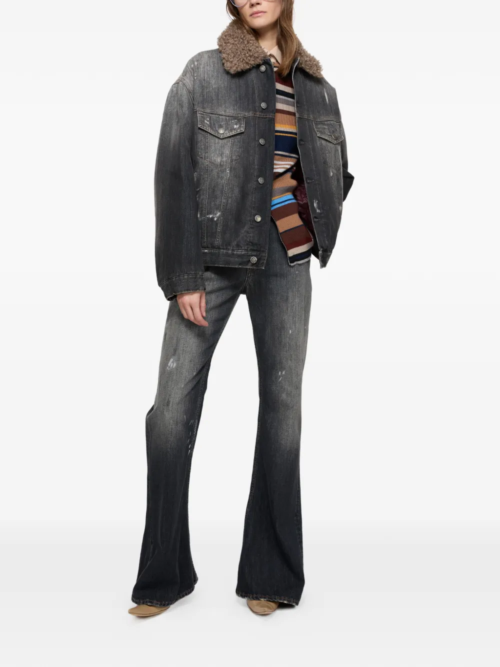 Acne Studios Jeans met logopatch - Zwart