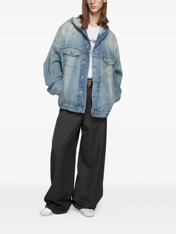 Acne Studios Hooded Cotton Denim Jacket | Blue | FARFETCH
