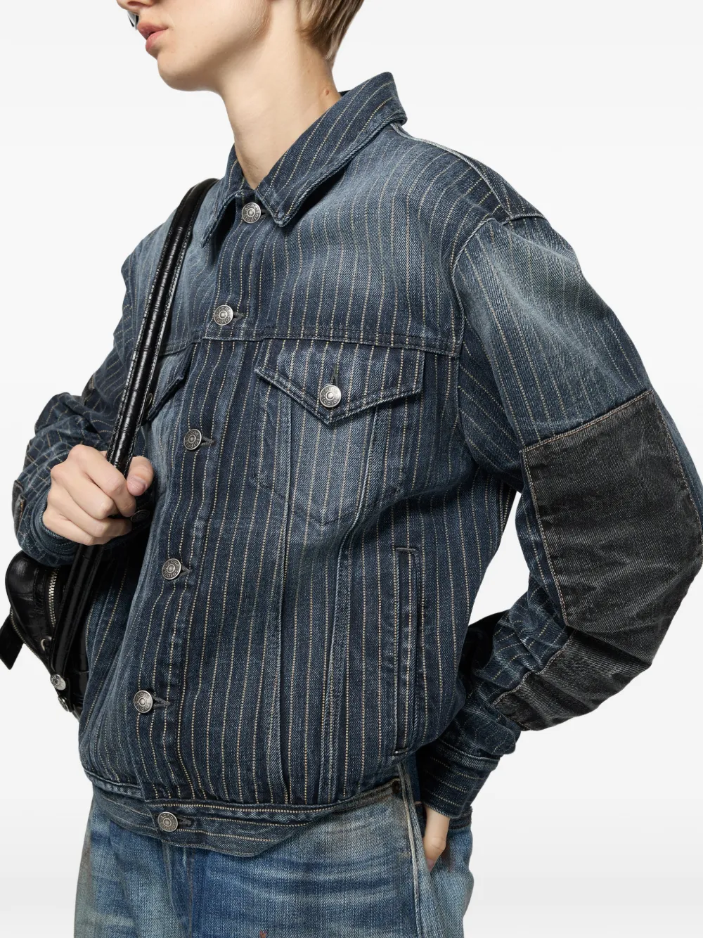 Acne Studios Denim jack met patchwork Blauw