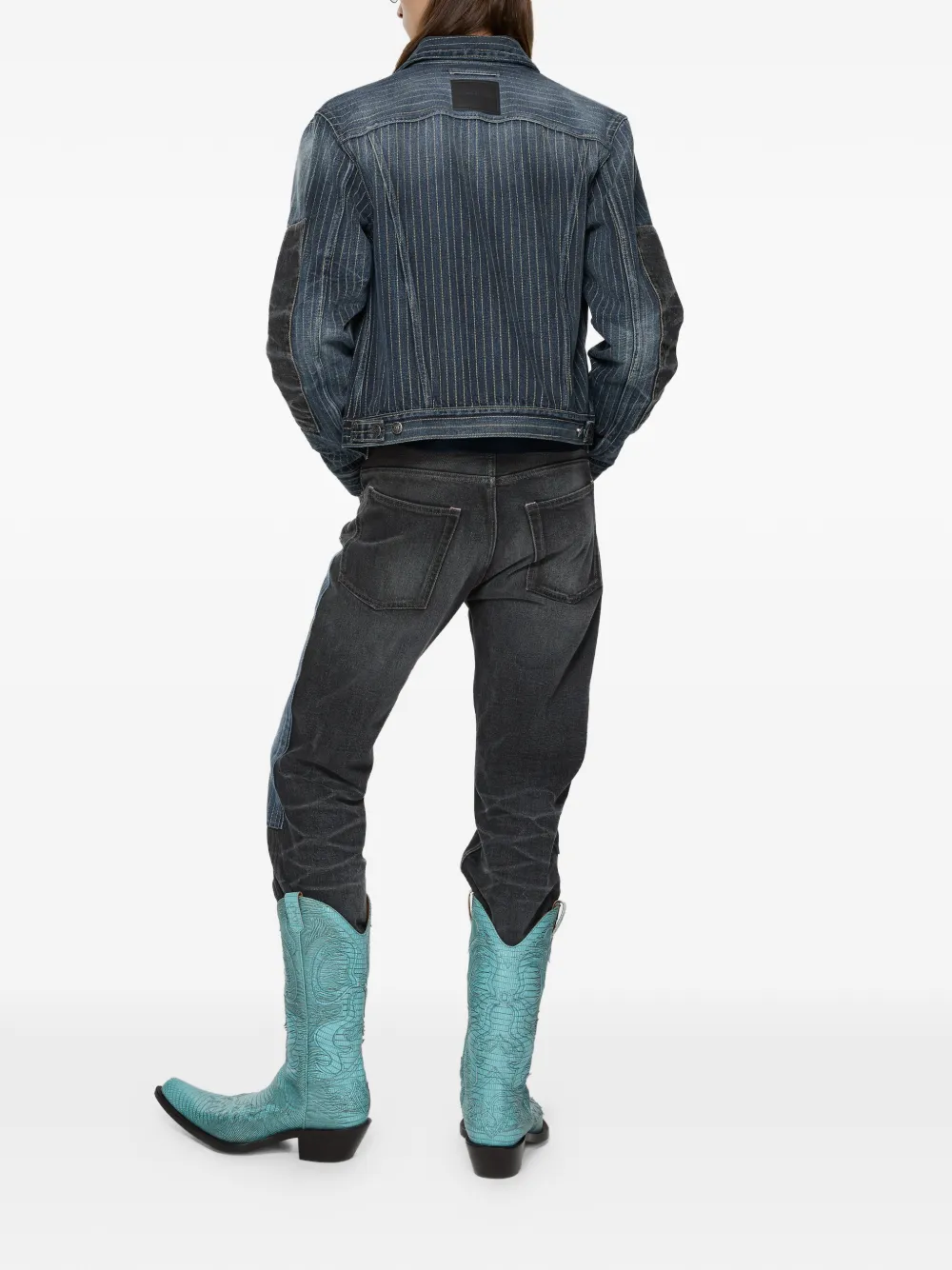 Acne Studios Denim jack met patchwork Blauw