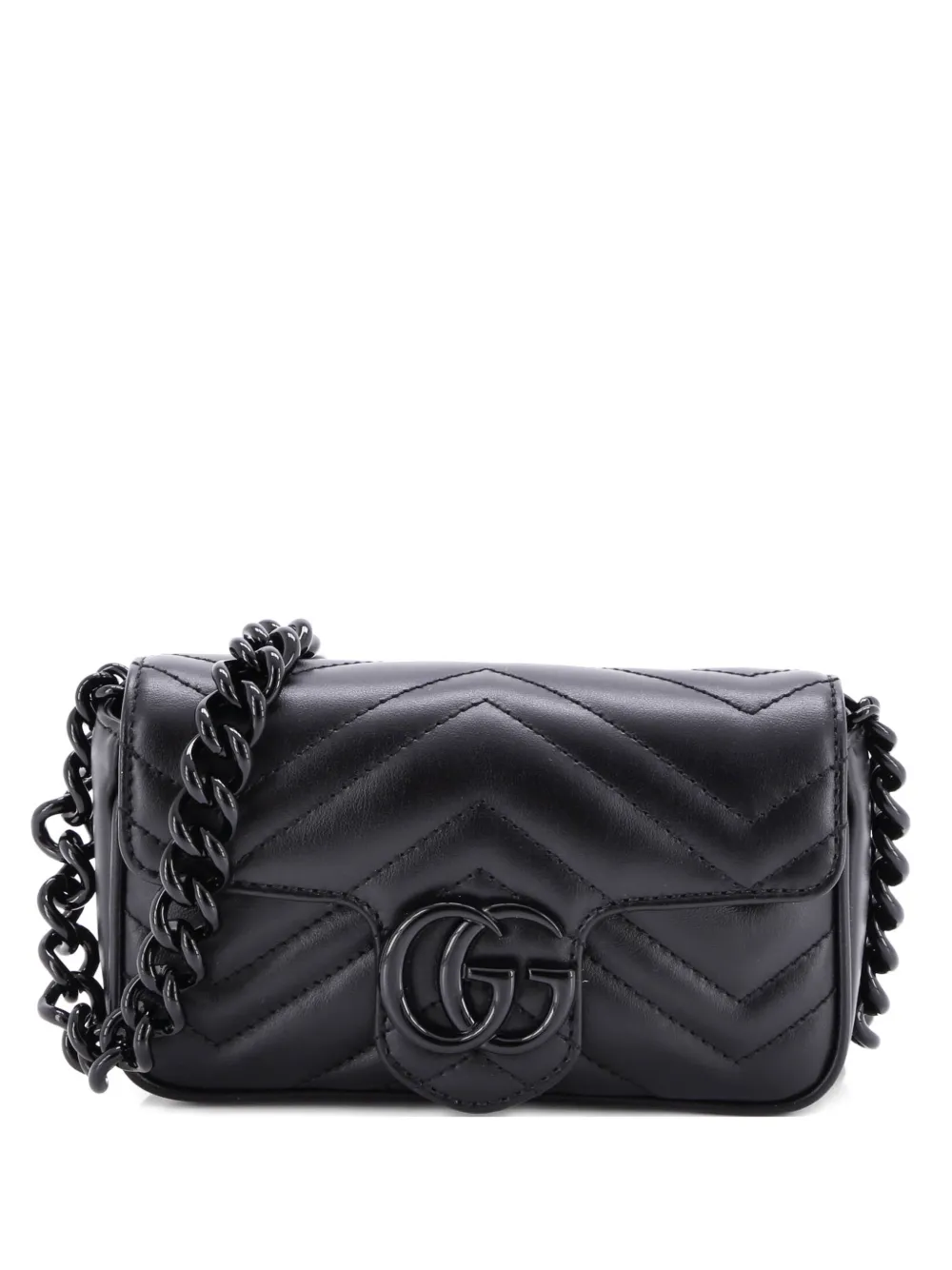 Gucci Pre-Owned GG Marmont Flap Matelasse Leather belt bag - Nero