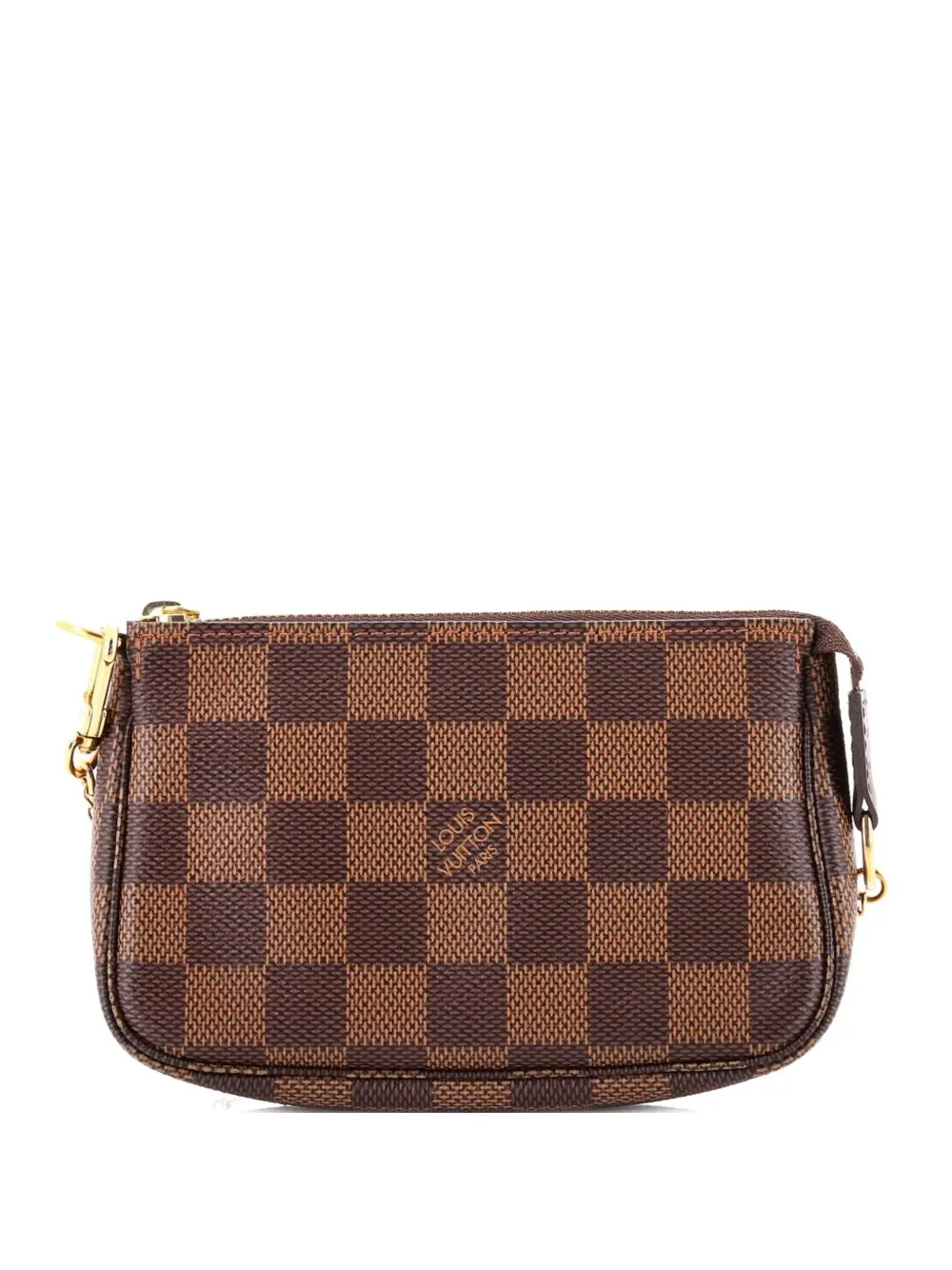 Pre-owned Louis Vuitton Pochette Accessoires Damier Mini Clutch Bag In Brown