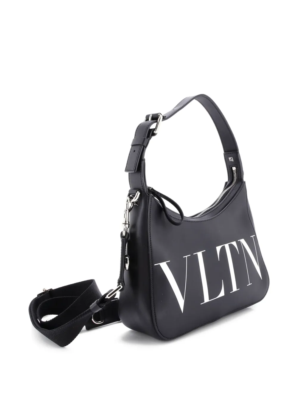 Vltn Printed Leather Small Hobo Bag