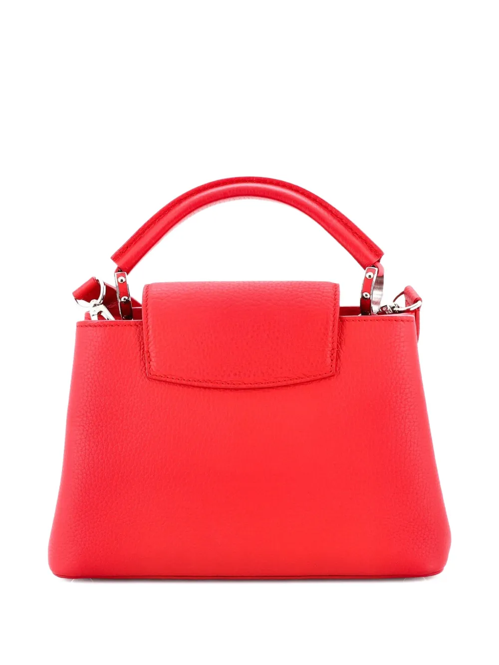 Pre-owned Louis Vuitton Capucines Bag Leather Bb Satchel In Red