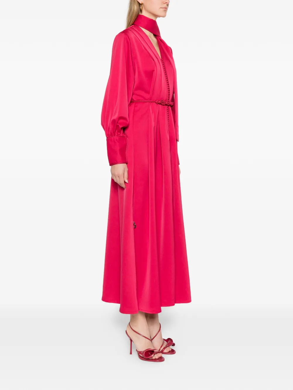 Reem Al Dhaheri Embroidered Midi Kaftan - Pink 