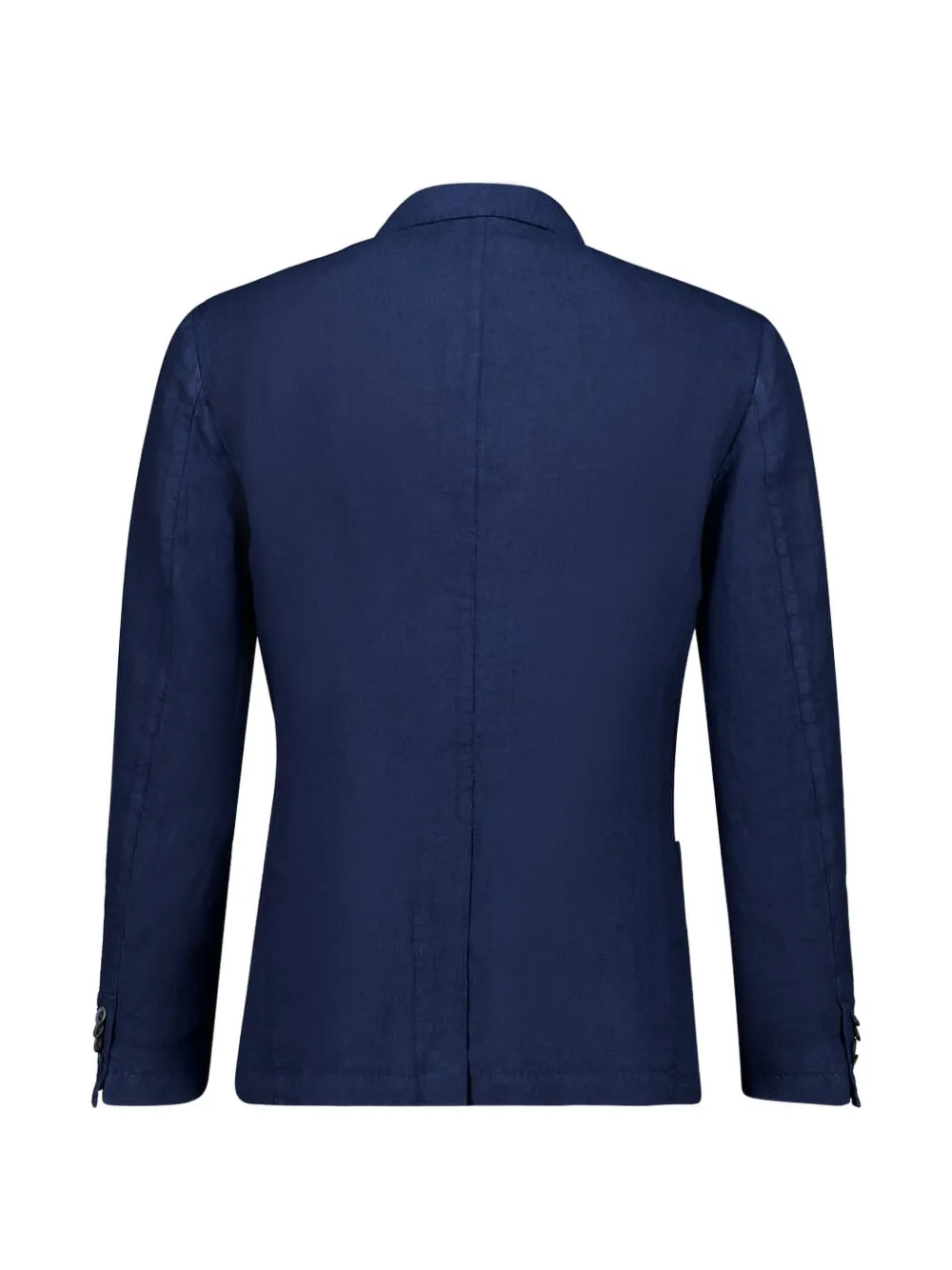  120% Lino Buttoned V-neck Blazer - Blue 