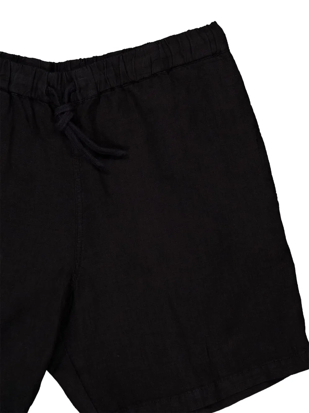  120% Lino Drawstring Bermuda Shorts - Black 