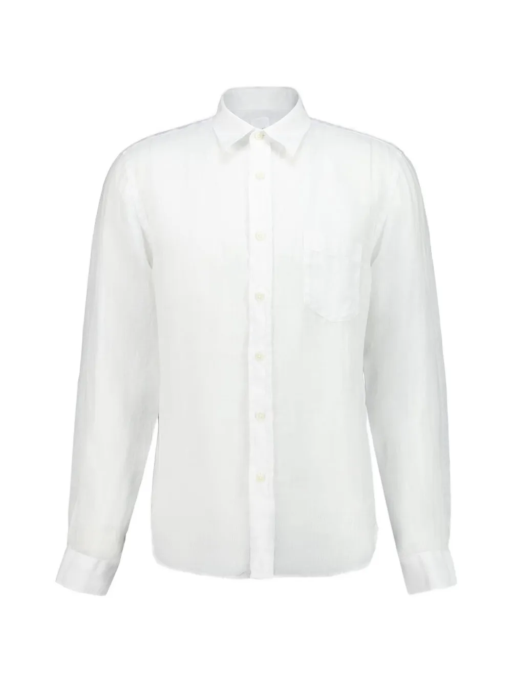 120% Lino long-sleeve regular shirt - Bianco